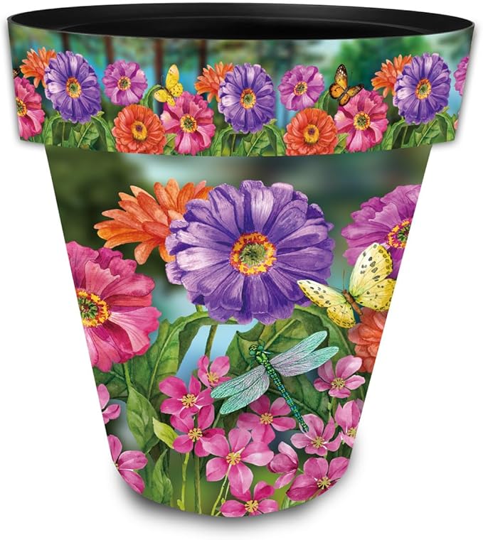 Briarwood Lane Zinnias in Bloom Large Planter by BriarwoodLane