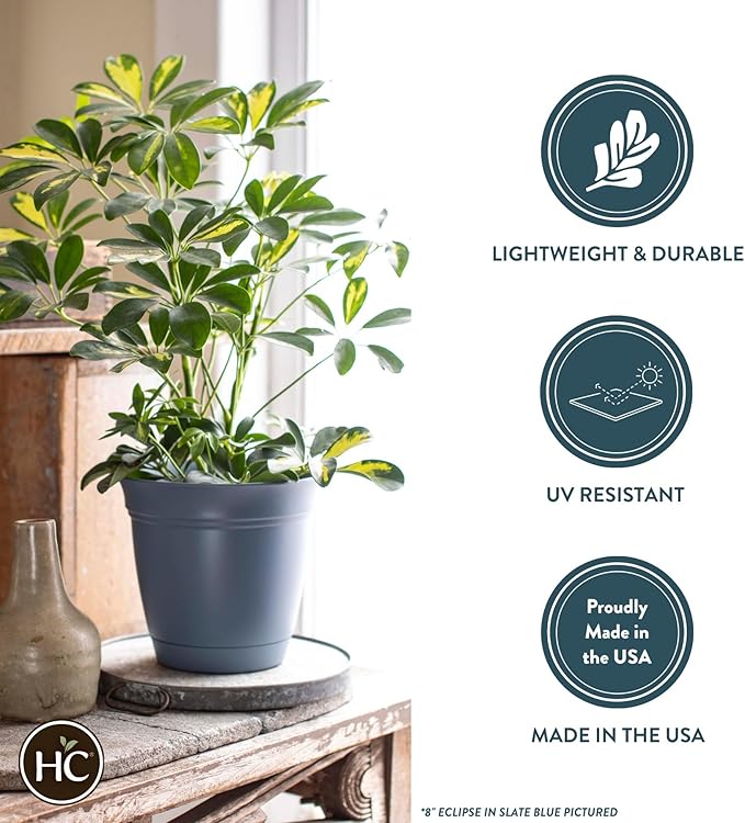 The HC Companies 8 Inch Eclipse Round Planter Pots - Image 4