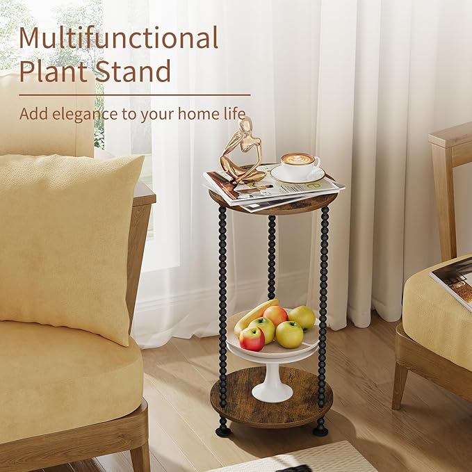 YINMIT Plant Stand Indoor, 2 Tier Small Plant Stand, Corner Flower Pot Stand - Image 7