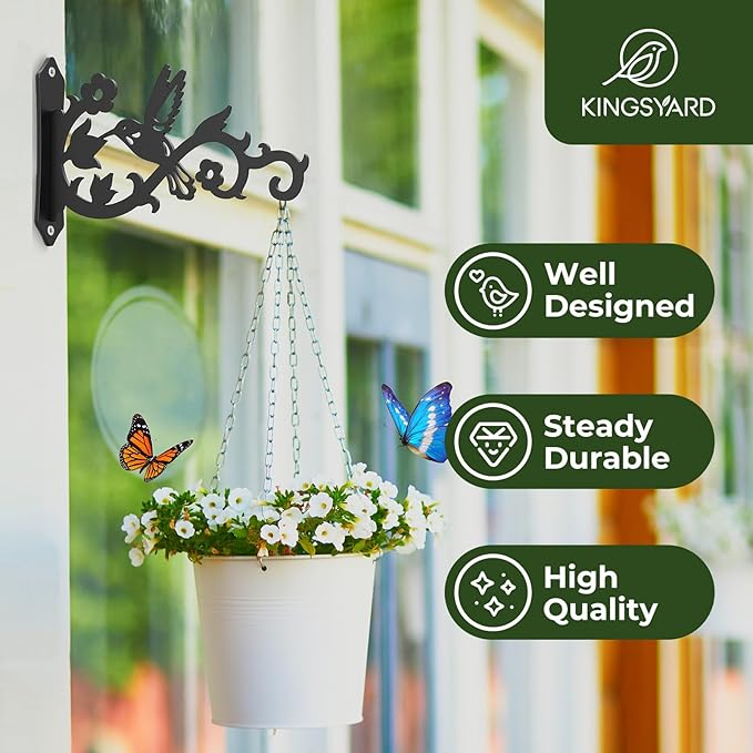 Kingsyard 2-Pack Wall Plant Hangers Outdoor Indoor, 8 Inch Heavy Duty Solid - Image 8