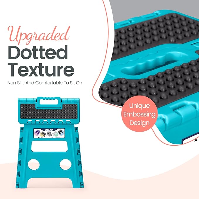 Delxo Folding Step Stool 13 Inch Non-Slip Foldable Stools - Image 6