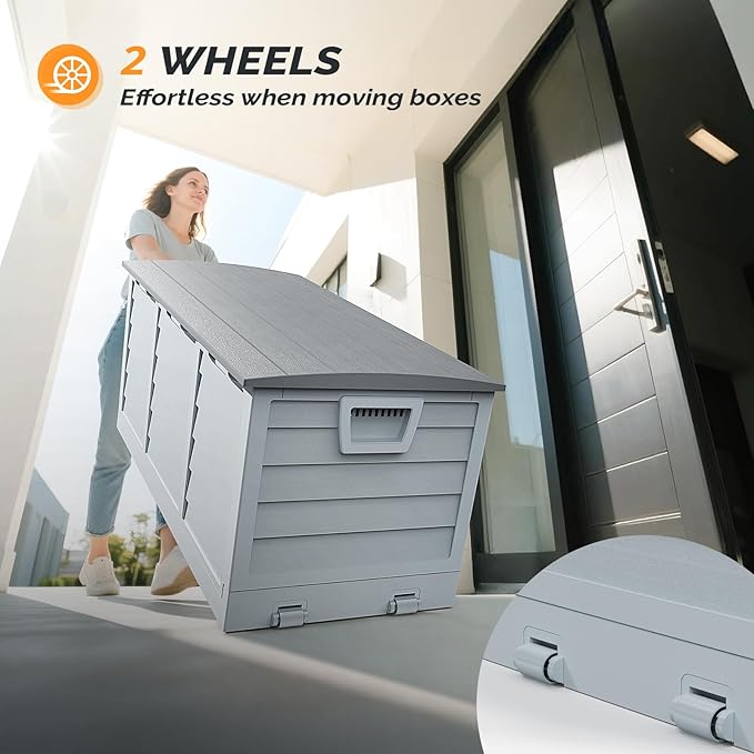 VINGLI 75 Gallon Collapsible Outdoor Storage Box, Simple-to-assemble Plastic - Image 6