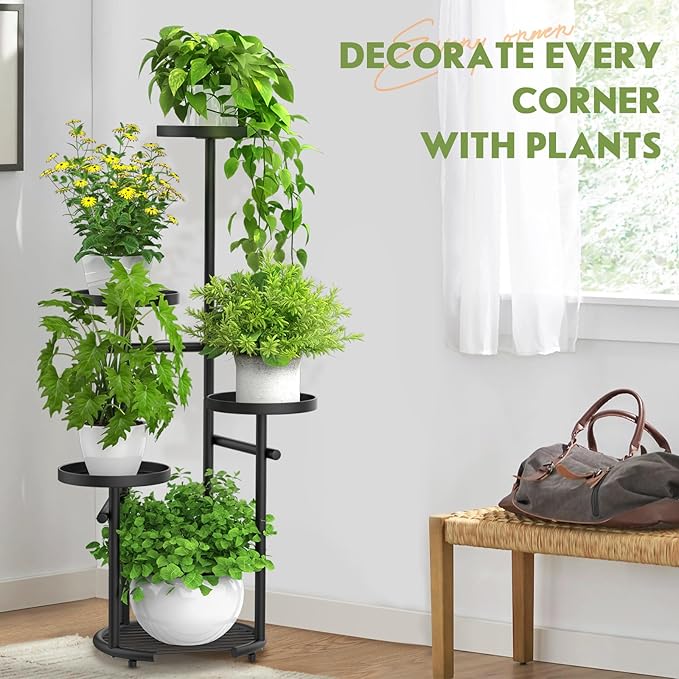 TOSKING 5 Tier Tall Plant Stand Indoor Outdoor, Heavy Duty Corner Plant Stand - Image 6
