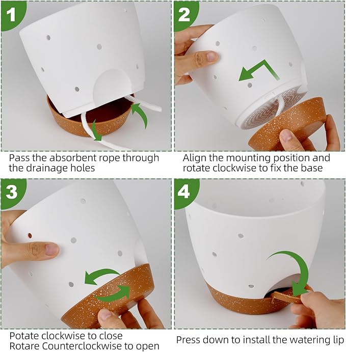 6 Inch Orchid Pots with Holes, 3 Pack Self Watering Planters - Image 5