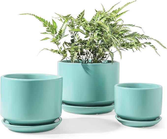 LE TAUCI Ceramic Plant Pots, 4.3+5.3+6.8 inch, Planters by LETAUCI
