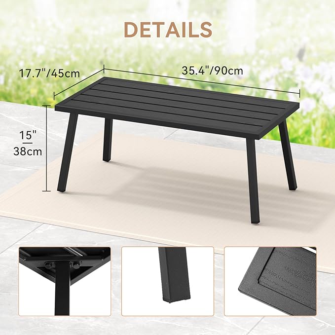 C-Hopetree Small Metal Outdoor Coffee Side Table - Image 3