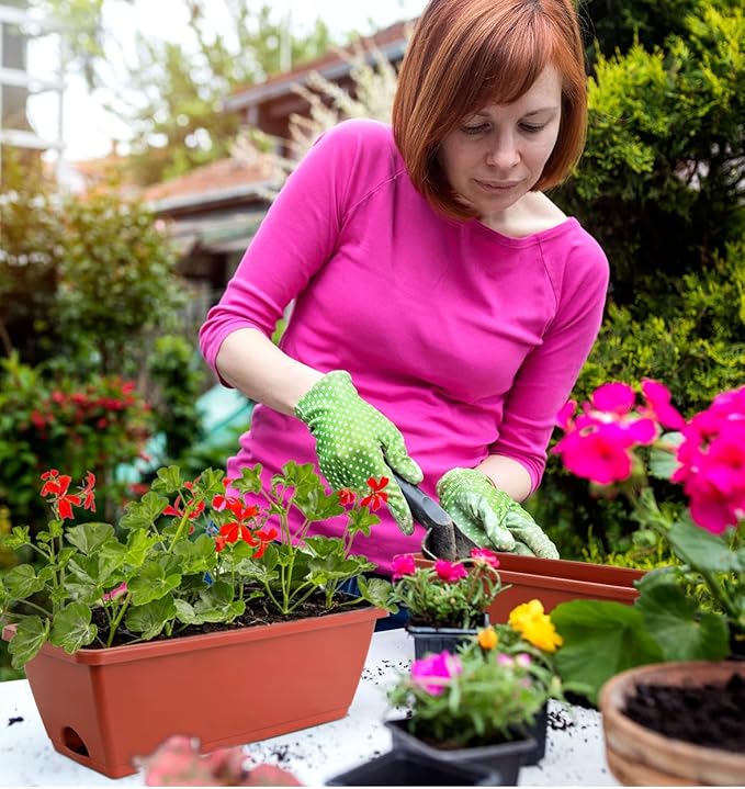 Window Box Planter, 7 Pack Plastic Vegetable Flower Planters Boxes 17 Inches - Image 6