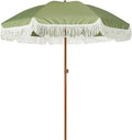 AMMSUN 7ft Patio Umbrella with Fringe Outdoor Tassel Umbrella UPF50+ Premium by AMMSUN