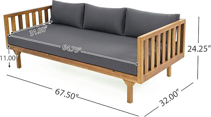 Merax Outdoor Acacia Wood Conversation Set - Image 7