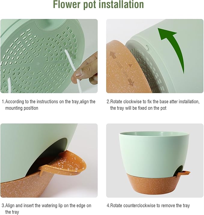 12 inch Large Self Watering Pots, Flower Plant Pots - Image 5