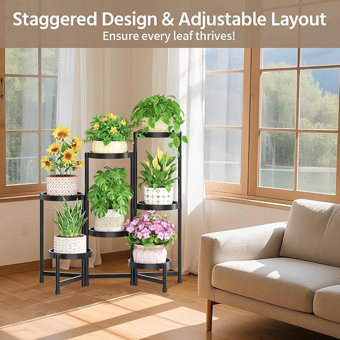 LASZOLA 7 Tiered Folding Plant Stand Indoor - Image 7