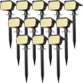 Solar Spot Lights Outdoor Waterproof IP65, 12 Pack Landscape Spotlights by WENATY