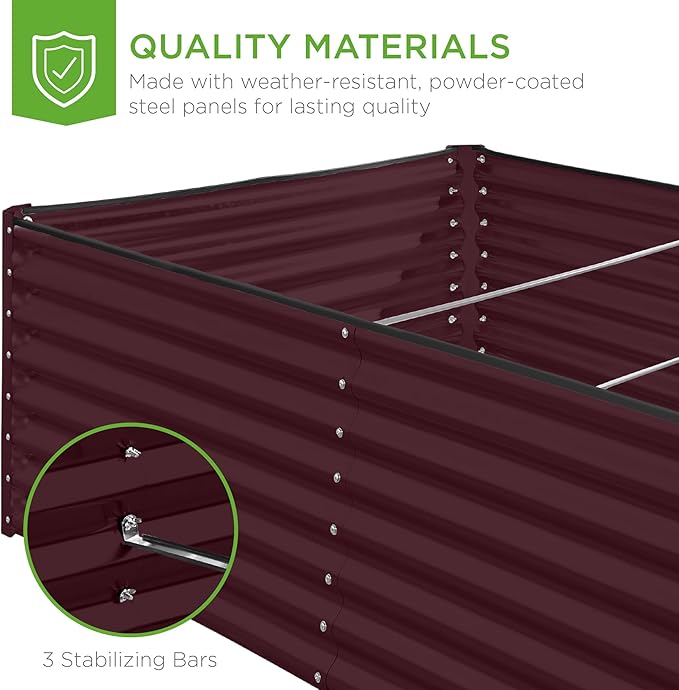 Best Choice Products 8x4x2ft Outdoor Metal Raised Garden Bed, Deep Root Planter - Image 7