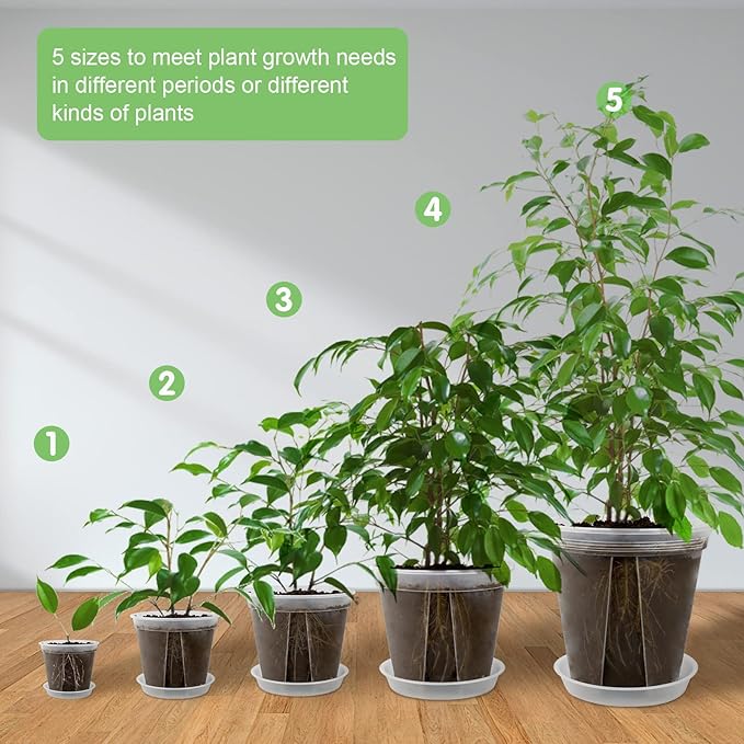GREENPARA Transparent Plastic Garden Pots Planter - Image 3