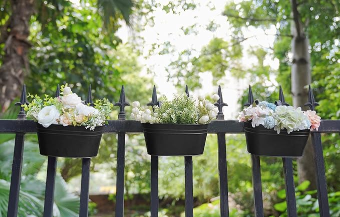 Dahey 10.5 Inch Metal Iron Hanging Flower Pots - Image 6