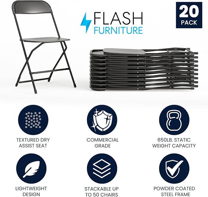 Flash Furniture Hercules Series Plastic Folding Chair - Image 3