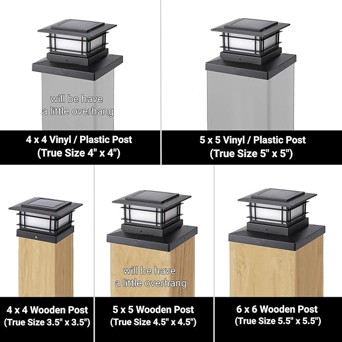 Dynaming 6 Pack Solar Post Cap Lights Outdoor, Fence Post Solar Lights Fit - Image 3