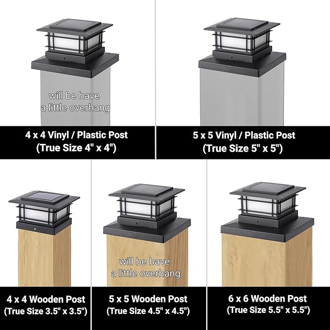 Dynaming 2 Pack Solar Post Cap Lights Outdoor - Image 3