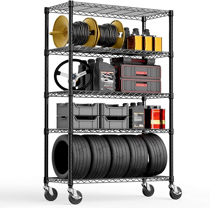 5-Shelf Storage Shelves, Wire Shelving Heavy Duty Metal Storage Shelving Unit by MEIGAOPLASTICANDMETALHKCOLIMITED