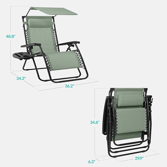 Best Choice Products 30” Wide Folding Zero Gravity Outdoor Recliner Patio - Image 2
