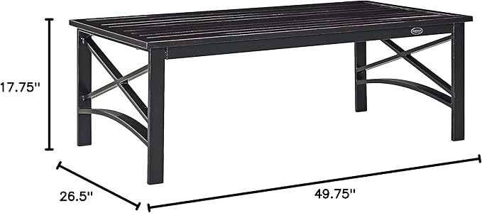 Crosley Furniture Kaplan Weather Resistant Metal Outdoor Coffee Table - Image 3
