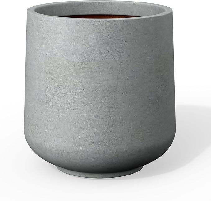 Kante 8.2" Dia Round Concrete Planter, Outdoor Indoor Large Plant Pots by Kante