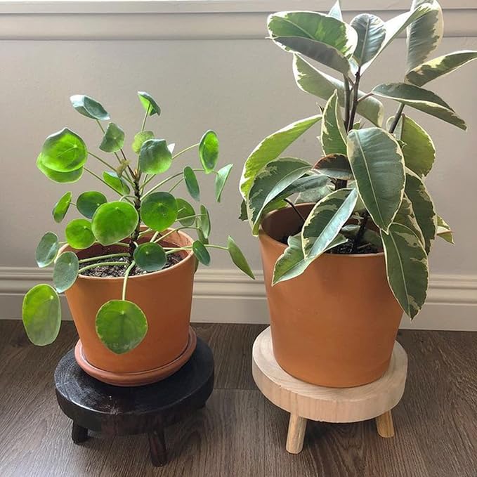 TOPZEA Set of 2 Mini Wooden Stool Display Stand, Wood Riser - Image 4