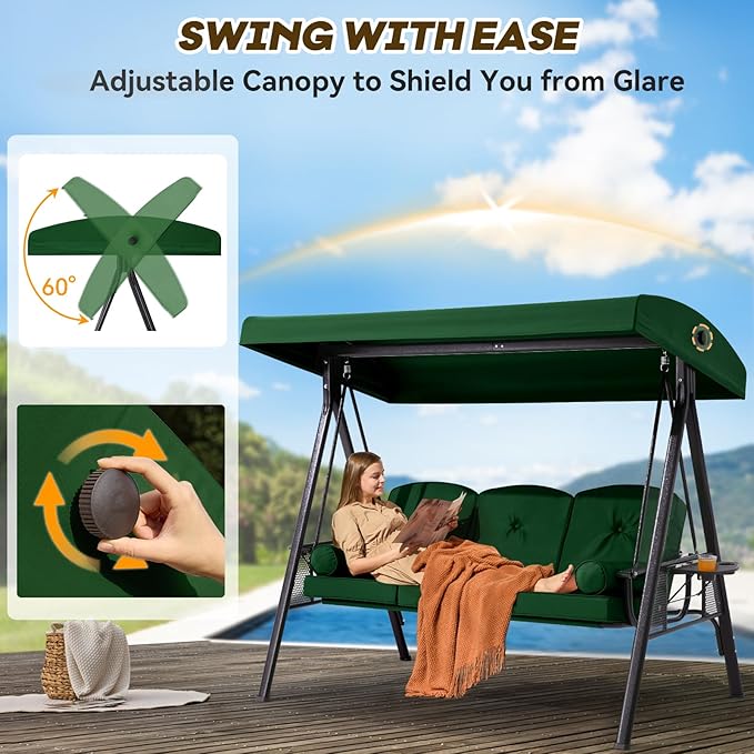3 in 1 Outdoor Porch Swing - Image 3