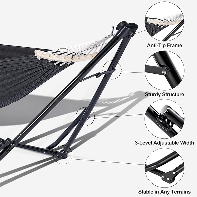 2-in-1 Hammock & Swing Chair for Teens – Adjustable Folding Chair - Image 4