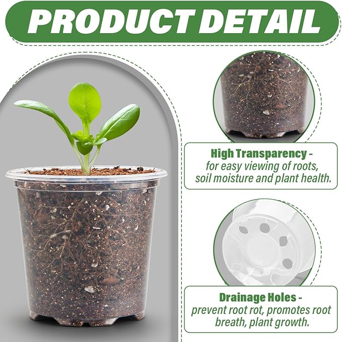 3.5" Clear Seeding Pots 100-Pack Round - Image 3