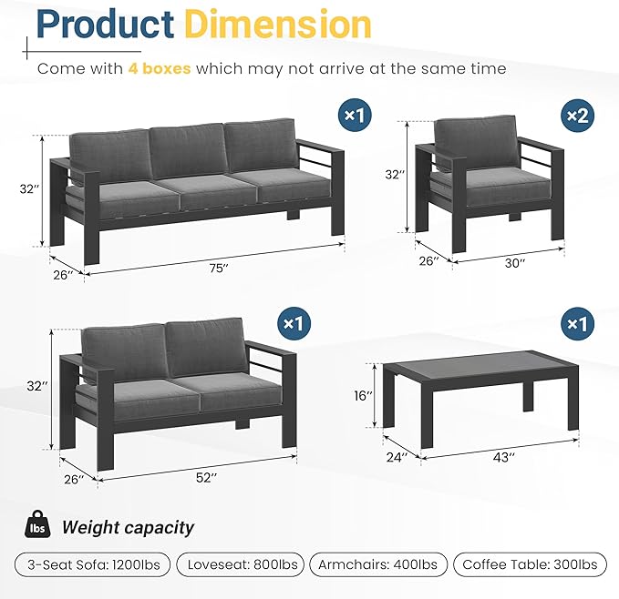 Solaste Aluminum Patio Furniture Set - Image 2