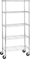 Amazon Basics 5-Shelf Adjustable, Heavy Duty Storage Shelving Unit on 4" Wheel by AmazonBasics