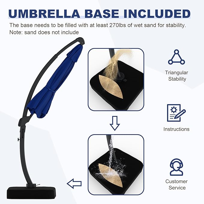 GarveeLife 11FT Cantilever Patio Umbrella - Image 3
