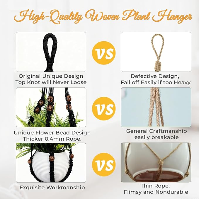 35 Inch Macrame Plant Hanger, Large - Image 6