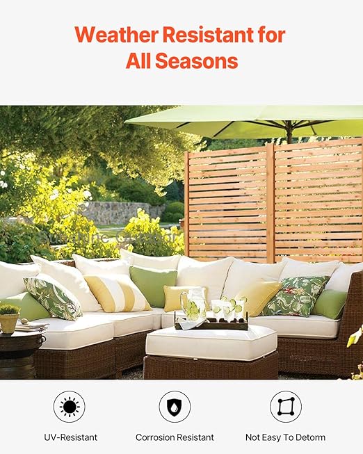VEVOR Wooden Privacy Screen, Freestanding Wood Privacy Panel - Image 5