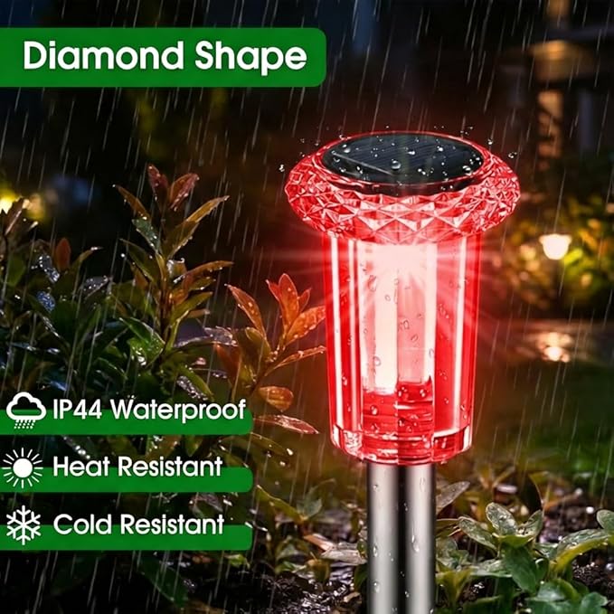 Solar Outdoor Lights, 10 Pack Solar Pathway Lights Outdoor Waterproof, - Image 5