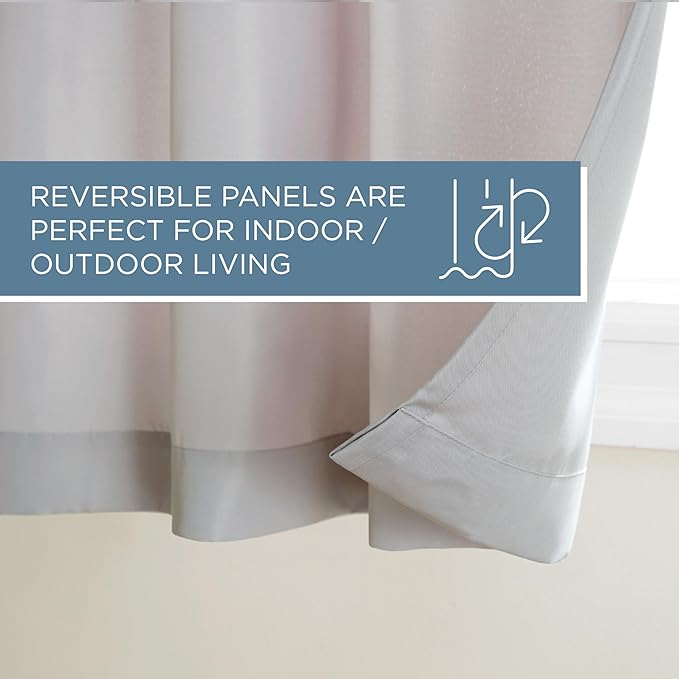 TOWN & COUNTRY BASICS Heavyweight Grommet Curtain, Cloud Grey | Light Filtering - Image 6