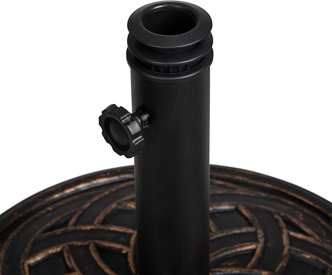 Backyard Expressions 26.5 lb Round Heavy Duty Patio Umbrella Base – Weather - Image 4