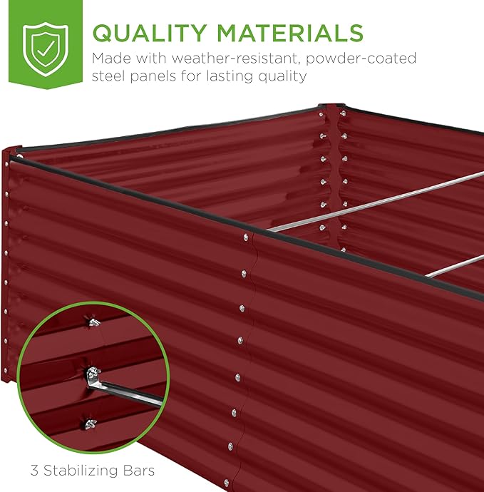 Best Choice Products 8x4x2ft Outdoor Metal Raised Garden Bed, Deep Root Planter - Image 7