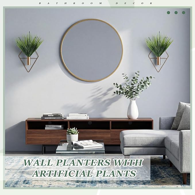 4 Pieces Bronze Wall Decor Hanging Planters - Image 6
