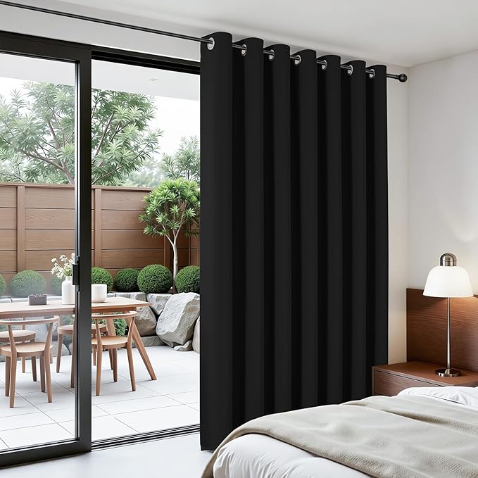 Joydeco Blackout Patio Sliding Door Curtains 108 Inches Long, Grommet Privacy - Image 5