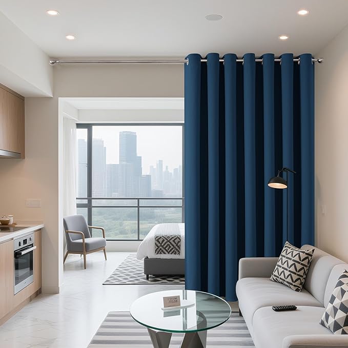 Joydeco Blackout Patio Sliding Door Curtains 72 Inches Long, Grommet Privacy - Image 2