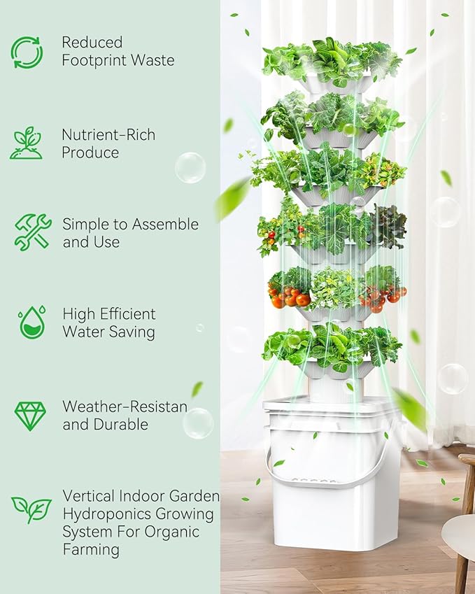 Vertical Hydroponics Growing System Kit, Indoor Outdoor Gardening System Kits - Image 5