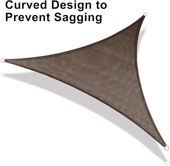 LOVE STORY Custom Size 16'x16'x22.6' Brown Sun Shade Sail Right Triangle - Image 6