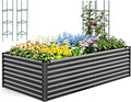 Quictent Galvanized Raised Garden Bed 8x4x2 Ft Tall Metal Planter Box by QUICTENT