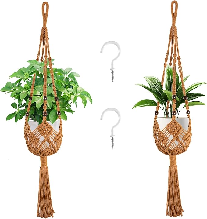 Augshy Jute Crochet Macrame Plant Hangers by Augshy