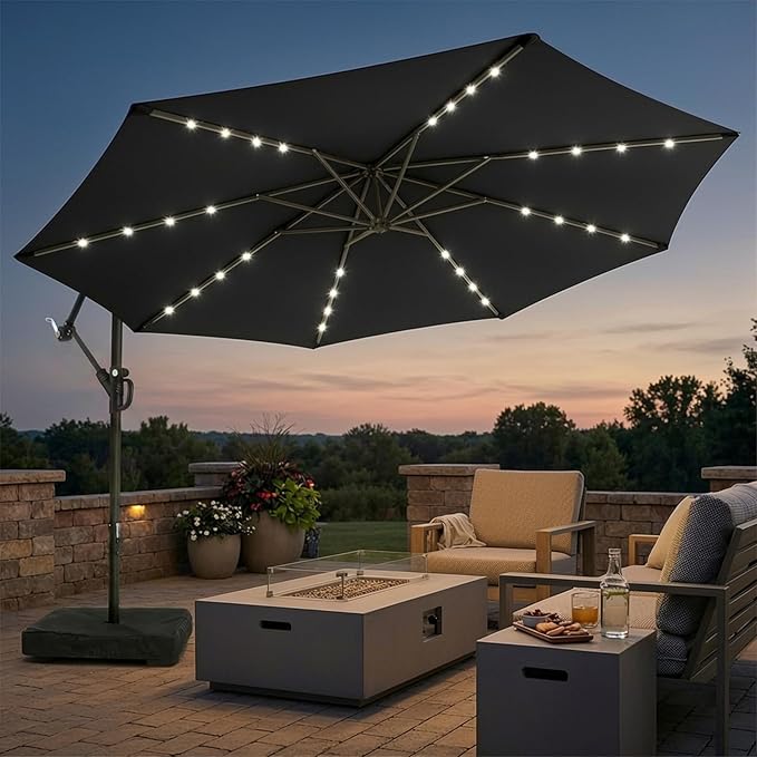 wikiwiki 10ft Solar LED Patio Umbrella by WikiwikiPatioUmbrellas