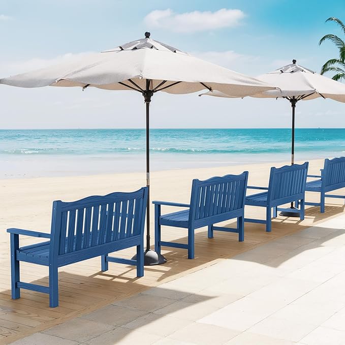 Stoog Outdoor Benches Set of 2, 2-Person All-Weather HIPS Garden Bench - Image 7