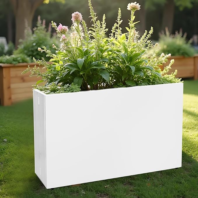 Galvanized Steel Planter Box-No Installation Required Metal Rectangular Block - Image 6