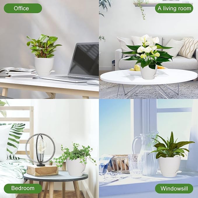 Plant Pots, 7/6.5/6/5.5/5 Inch Self Watering Planters, Pots - Image 6